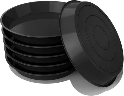 6 Pack Heavy Duty Plant Saucers - Plastic Drip Trays for Indoor & Outdoor Pots (White)
