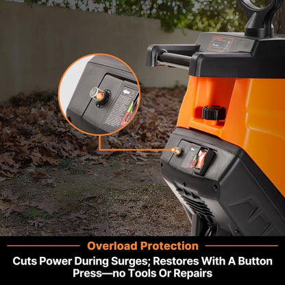Electric Wood Chipper 1.8'' Cutting Diameter with Bag, FD1503