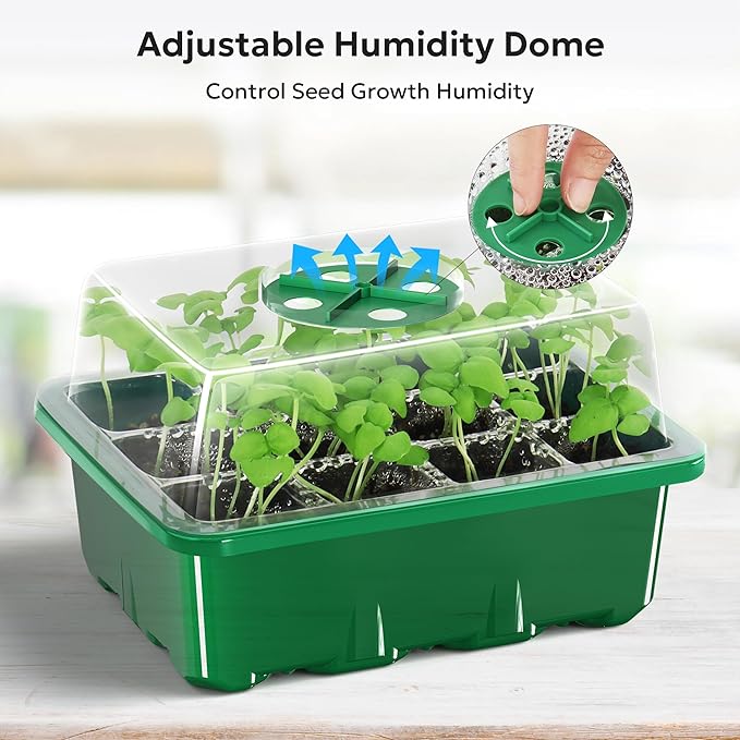 10 Pack Seed Starter Tray, 120Cell Stater Kit with Humidity Dome Green