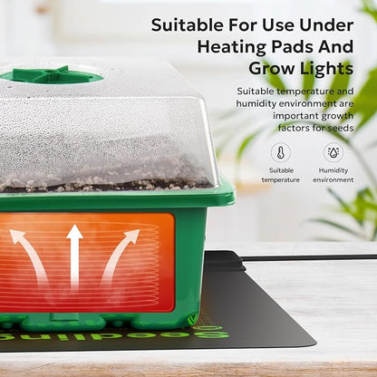 10 Pack Seed Starter Tray, 120Cell Stater Kit with Humidity Dome Green