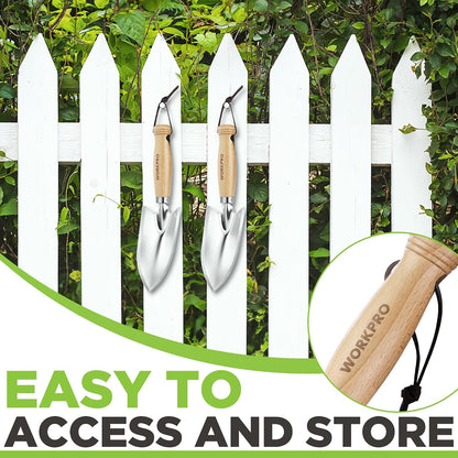 Garden Hand Trowel, Heavy Duty Stainless Steel with Wooden Handle